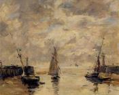 尤金 布丹 : Trouville, the Jettys, Low Tide